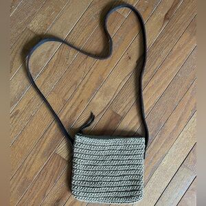 Eddie Bauer Woven Straw Crossbody Bag Raffia Summer Beach Purse